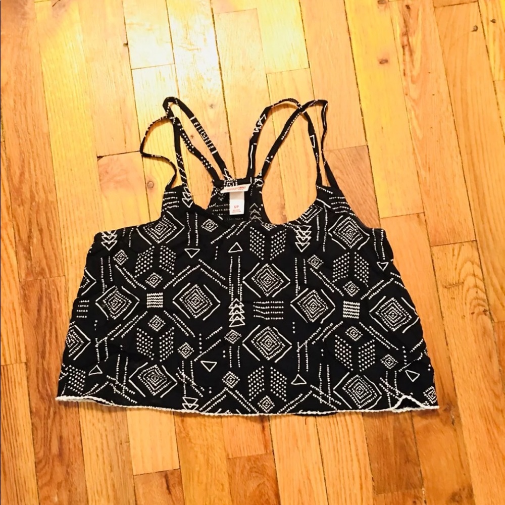 Tribal Black Crop Top